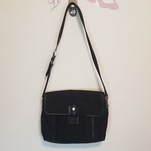 Cole Haan canvas & leather trim crossbody …